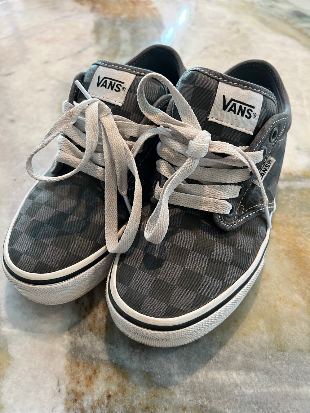 Vans Kids size 3.5 Checkerboard Sneakers - Gray & Black - worn only one time!